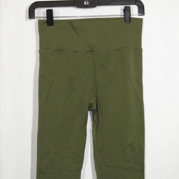 Green Scrunch Butt Side Ribbed High Waist Butt Lifting Active Leggings Sz Small - Picture 7 of 8